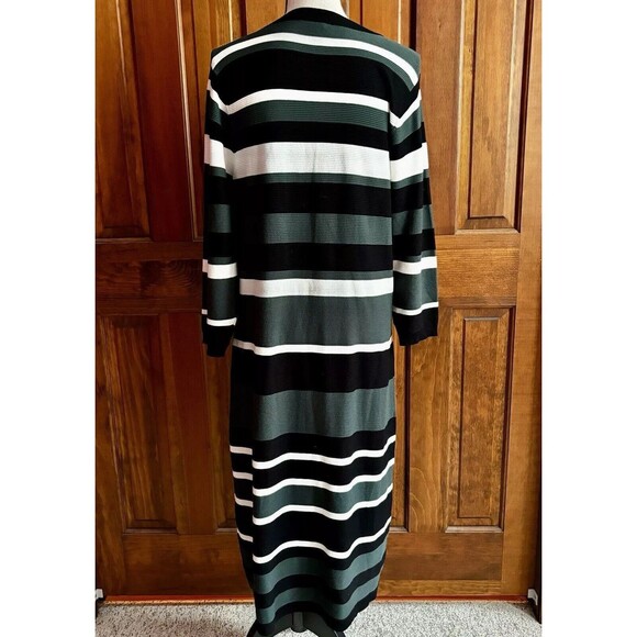 Striped Black and Gray Women's Dress - Picture 4 of 10